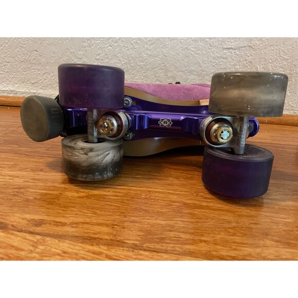 WIFA Street Suede Roller Skates EU37 Purple Atom Pilot Falcon Plate Pulse Wheels - Picture 3 of 7